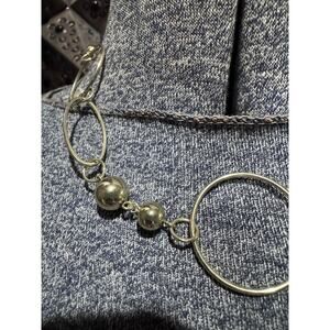 Gold collar length link necklace